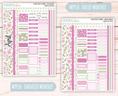 APRIL 2025 Stickers for The Rose Small Laurel Denise Planner (Formerly Mini Project Planner) "Flower Field" || MPPFF