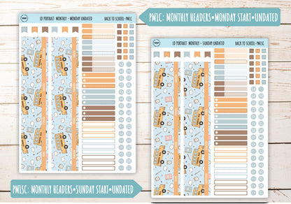 SEPTEMBER Stickers for The Scout Laurel Denise Planner (formerly Portrait Planner). "Back to School" || PST