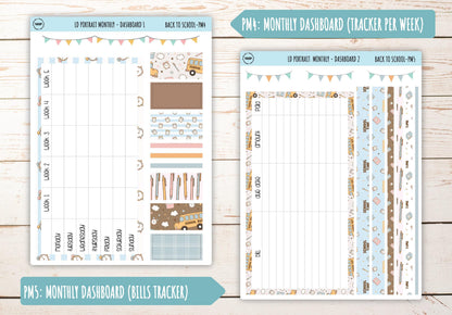 SEPTEMBER Stickers for The Scout Laurel Denise Planner (formerly Portrait Planner). "Back to School" || PST