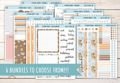 SEPTEMBER Stickers for The Scout Laurel Denise Planner (formerly Portrait Planner). "Back to School" || PST