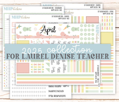 APRIL Stickers for The Valerie Laurel Denise Planner (Formerly Teacher Planner) "Happy Easter" || THE