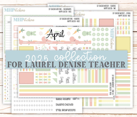 APRIL Stickers for The Valerie Laurel Denise Planner (Formerly Teacher Planner) "Happy Easter" || THE