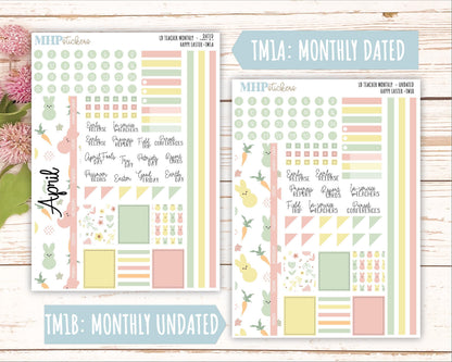 APRIL Stickers for The Valerie Laurel Denise Planner (Formerly Teacher Planner) "Happy Easter" || THE