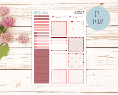 FEBRUARY 2026 Stickers for The Carmen Laurel Denise Planner (Simply Month Planner). "Sweet Valentine" || C