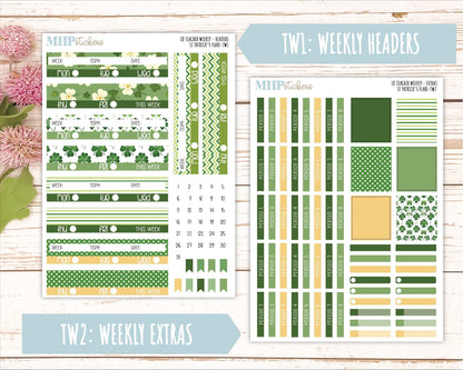 MARCH Stickers for The Valerie Laurel Denise Planner (Formerly Teacher Planner) "St Patrick's Flare" || TSPF