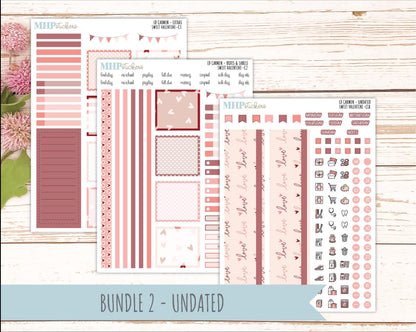 FEBRUARY 2026 Stickers for The Carmen Laurel Denise Planner (Simply Month Planner). "Sweet Valentine" || C