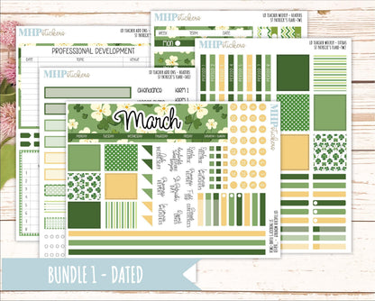 MARCH Stickers for The Valerie Laurel Denise Planner (Formerly Teacher Planner) "St Patrick's Flare" || TSPF