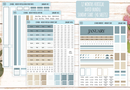Neutral Color Bundles for Small Horizontal & Vertical Laurel Denise Planners. (Formerly Mini Planner) || NMBDLS