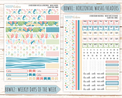 August 2025 Stickers for The Mae & The Kristy Laurel Denise Planners ( Formerly Book Bound Planner) "Island Vibes" || BB