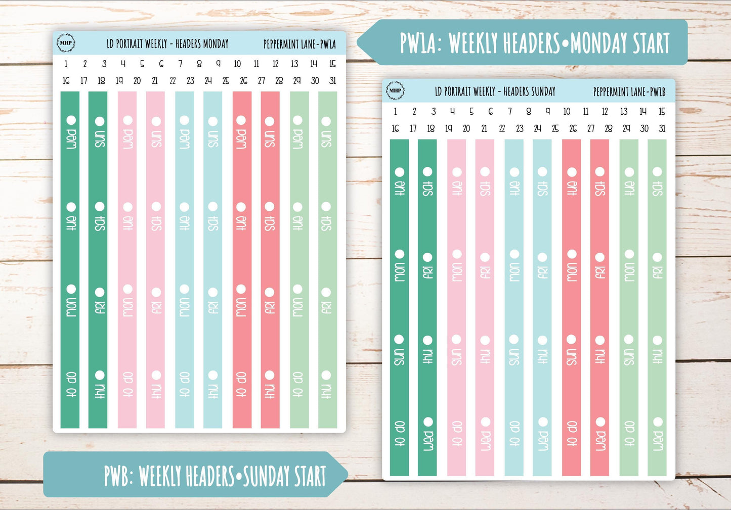 DECEMBER Stickers for The Scout Laurel Denise Planner (formerly Portrait Planner). "Peppermint Lane" || PPL