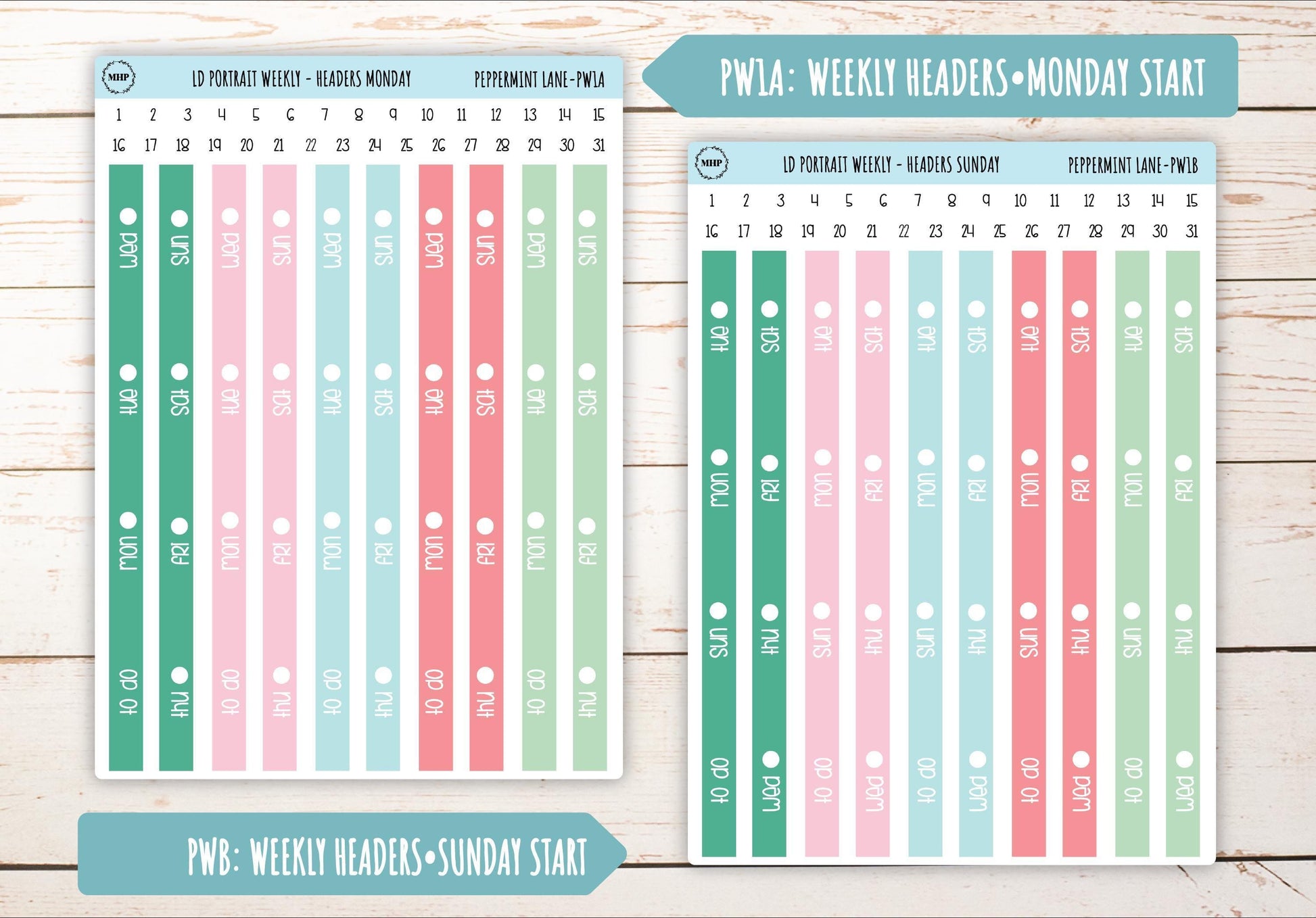 DECEMBER Stickers for The Scout Laurel Denise Planner (formerly Portrait Planner). "Peppermint Lane" || PPL