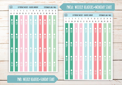 DECEMBER Stickers for The Scout Laurel Denise Planner (formerly Portrait Planner). "Peppermint Lane" || PPL