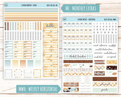 October Stickers for small Laurel Denise Planners "Nuts for Fall" || MNF