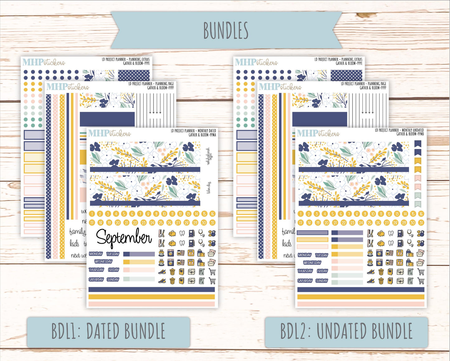 SEPTEMBER Stickers for the large Laurel Denise Rose Planner (Formerly Project Planner) "Gather and Bloom" || PP
