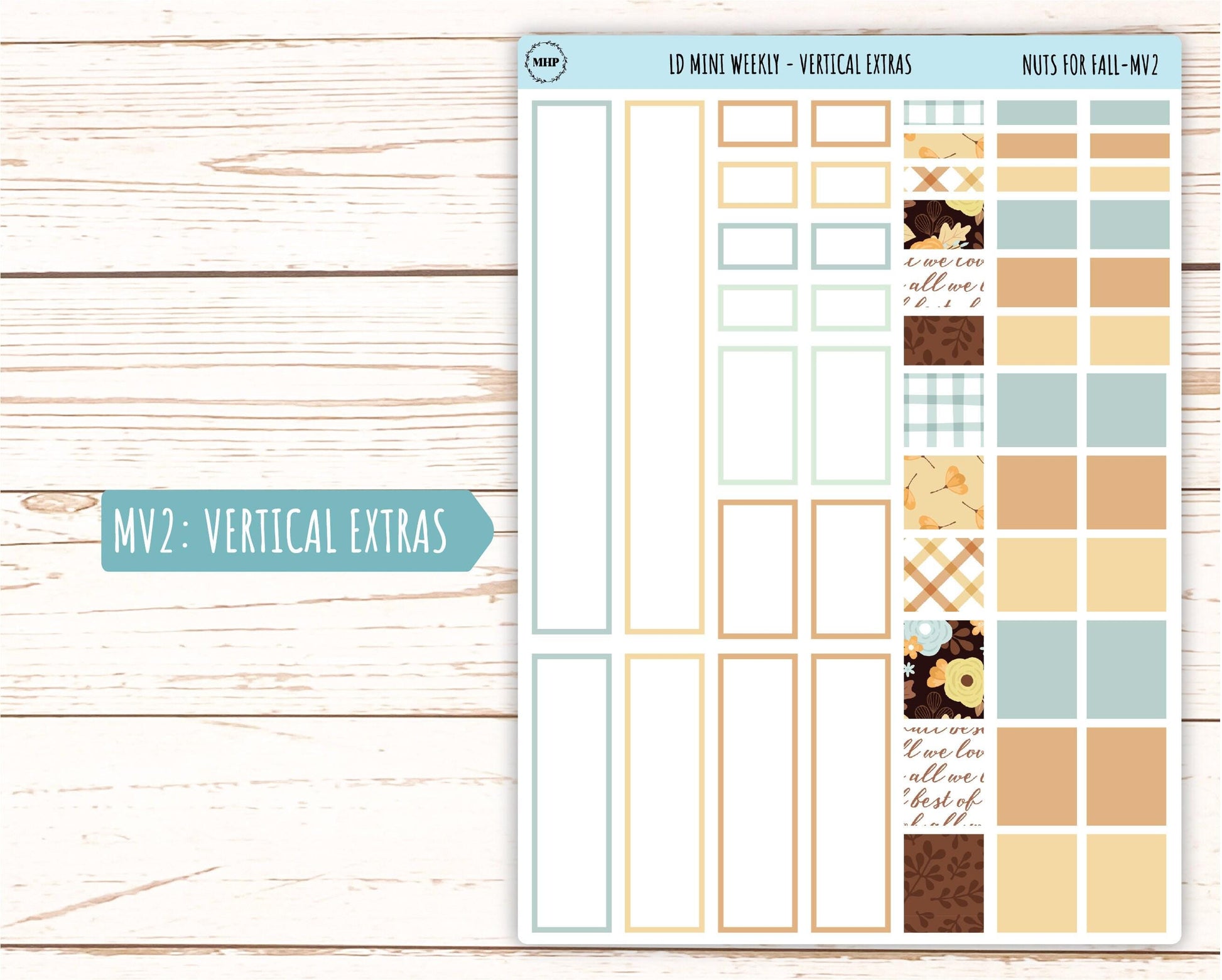 October Stickers for small Laurel Denise Planners "Nuts for Fall" || MNF
