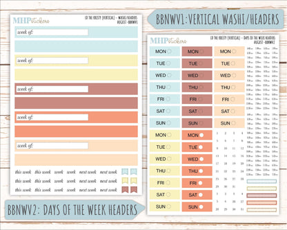 AUGUST Stickers for The Mae & Kristy Laurel Denise Planners (formerly Book Bound Planner). Neutral Color || BBN