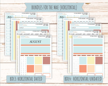 AUGUST Stickers for The Mae & Kristy Laurel Denise Planners (formerly Book Bound Planner). Neutral Color || BBN