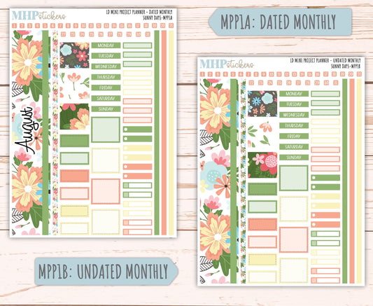 AUGUST 2025 Stickers for The Rose Small Laurel Denise Planner (Formerly Mini Project Planner) "Sunny Days" || MPPSD