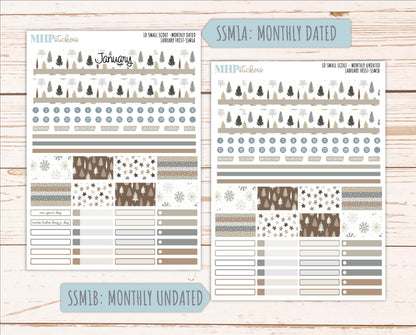 JANUARY 2026 Stickers for the Small Scout Planner. For Laurel Denise Planners. "January Frost" ||SS