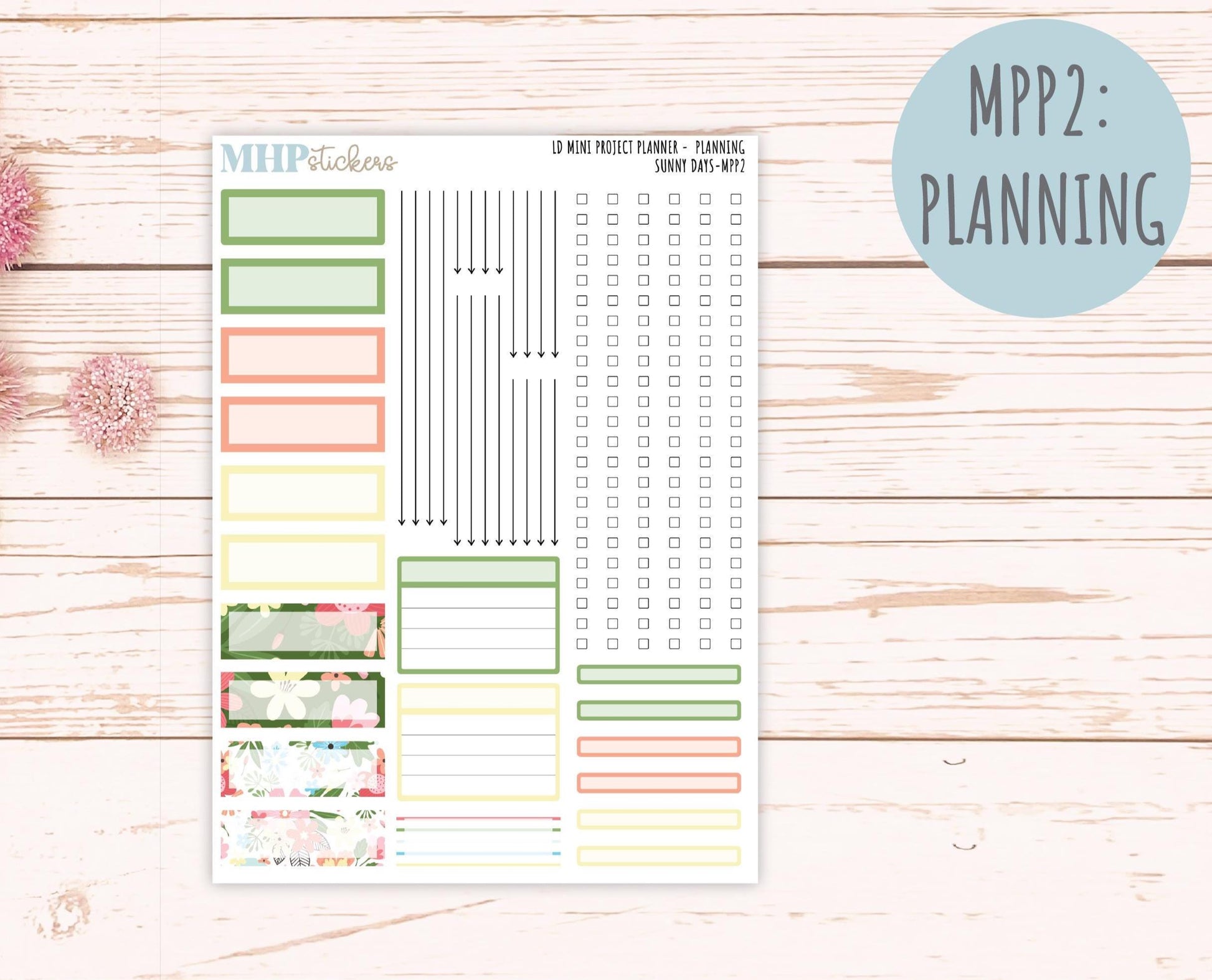 AUGUST 2025 Stickers for The Rose Small Laurel Denise Planner (Formerly Mini Project Planner) "Sunny Days" || MPPSD
