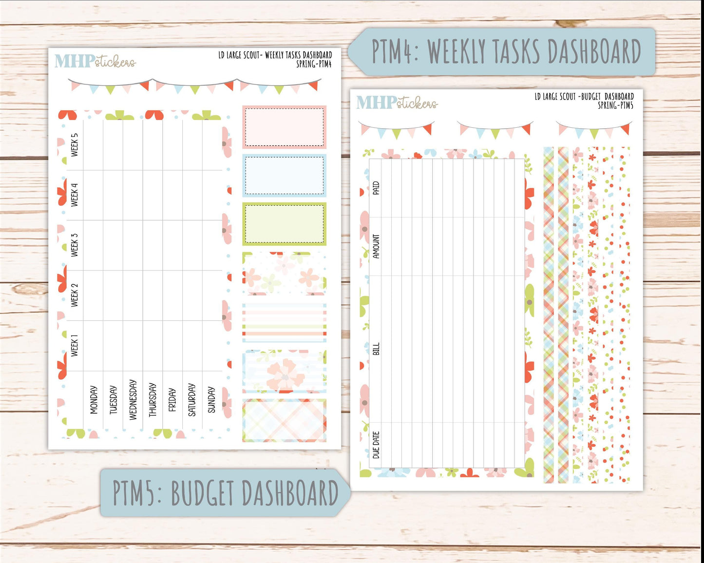 MARCH 2026 Stickers for the Large Scout Planner (formerly Portrait Planner). For Laurel Denise Planners "Spring" ||PT