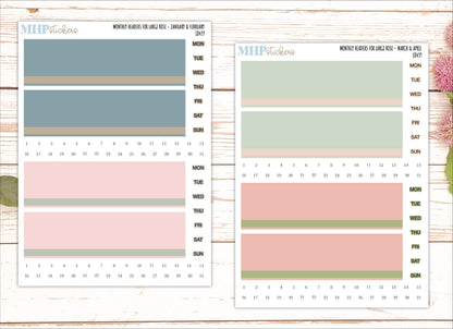 Neutral Color Monthly Headers Set for the Large Rose Laurel Denise Planner (Formerly Project Planner) || LD439