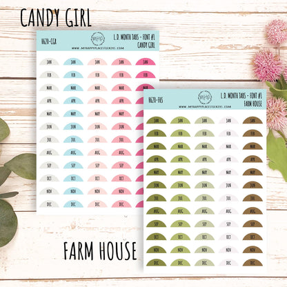 Abbreviated Month Tabs for Laurel Denise Large size Planners 2024 || H620