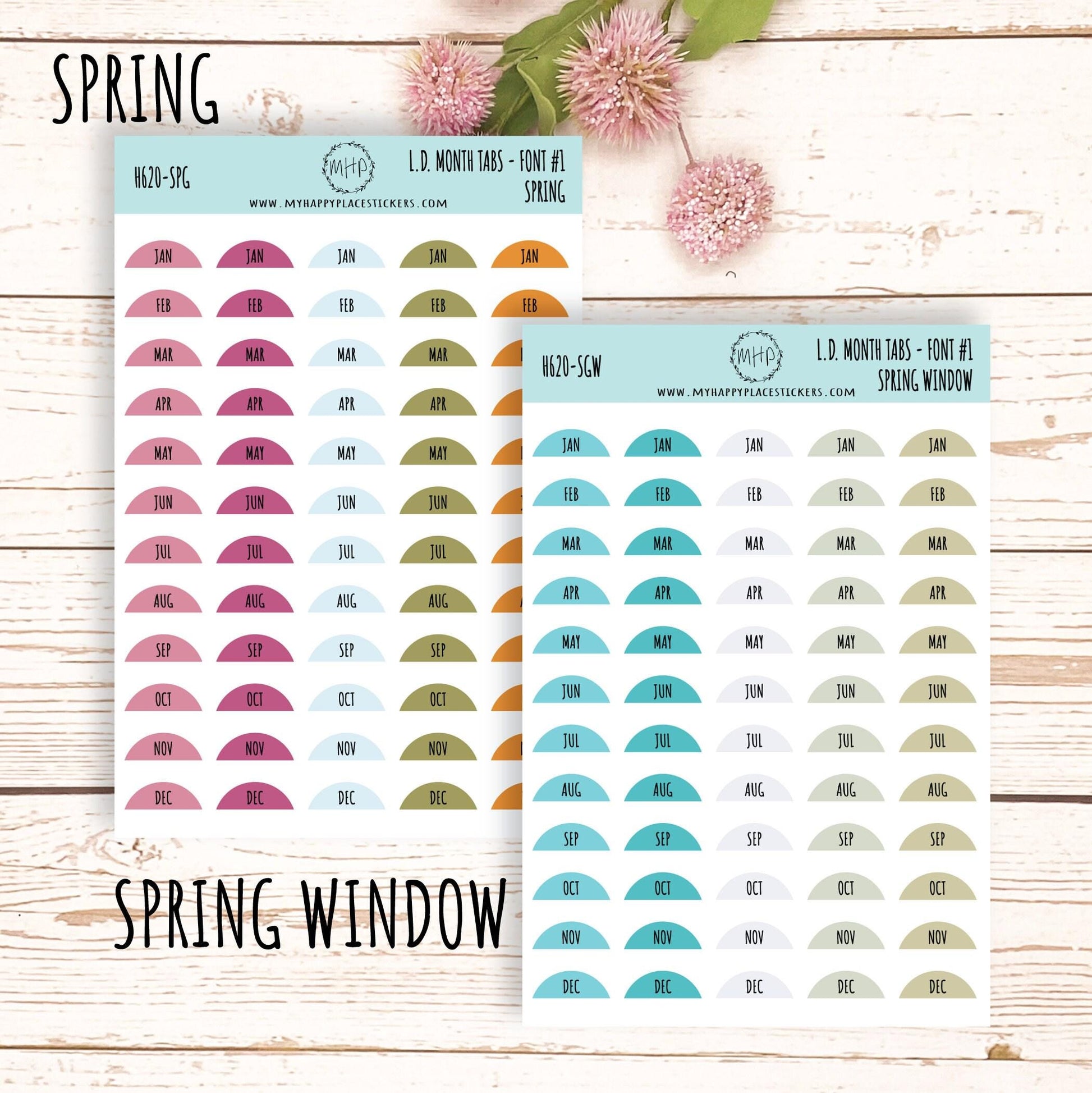Abbreviated Month Tabs for Laurel Denise Large size Planners 2024 || H620