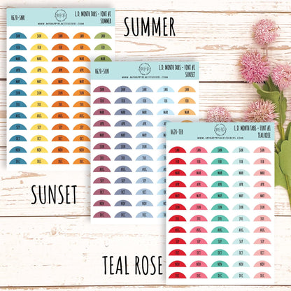 Abbreviated Month Tabs for Laurel Denise Large size Planners 2024 || H620