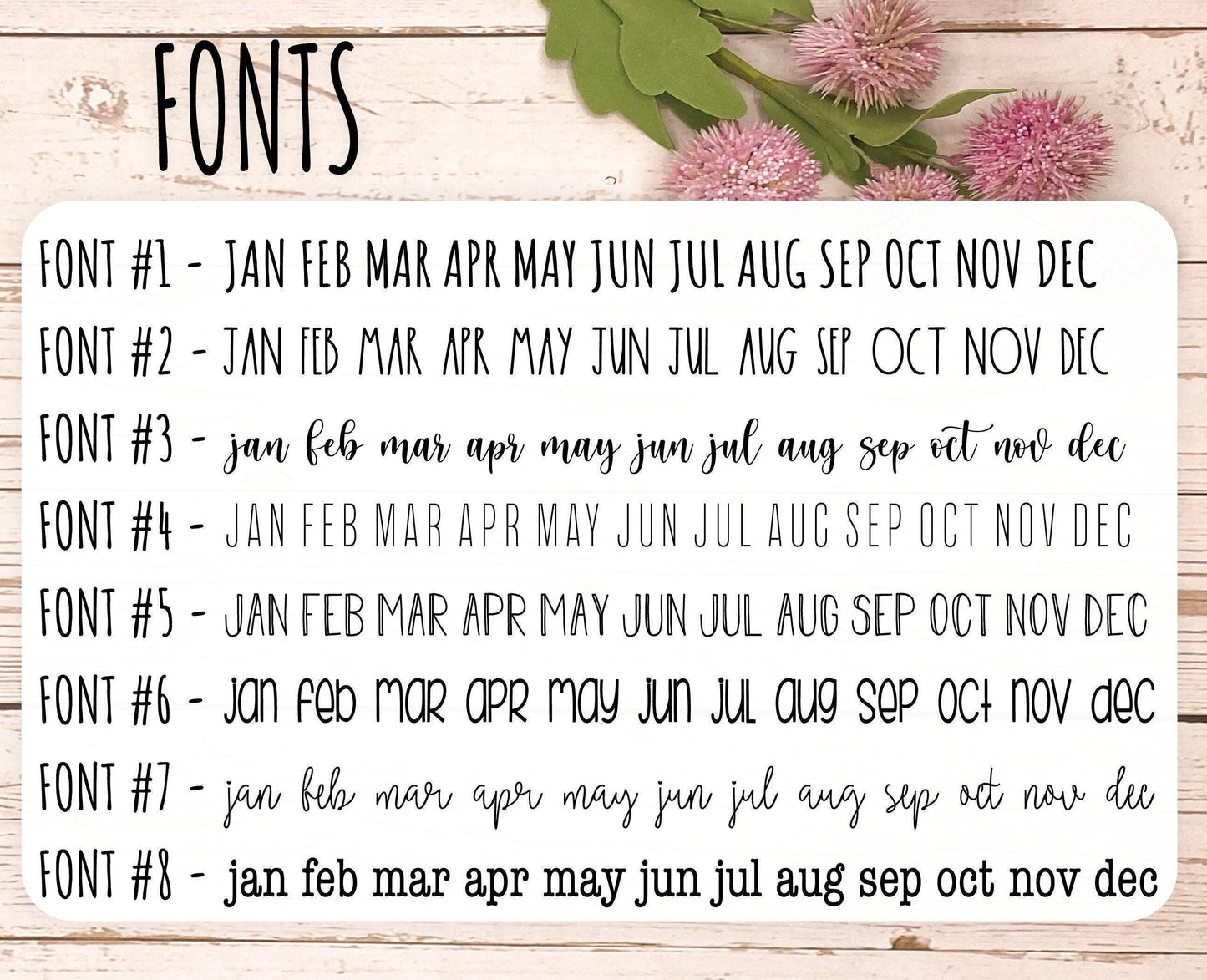 Abbreviated Month Tabs for Laurel Denise Large size Planners 2024 || H620