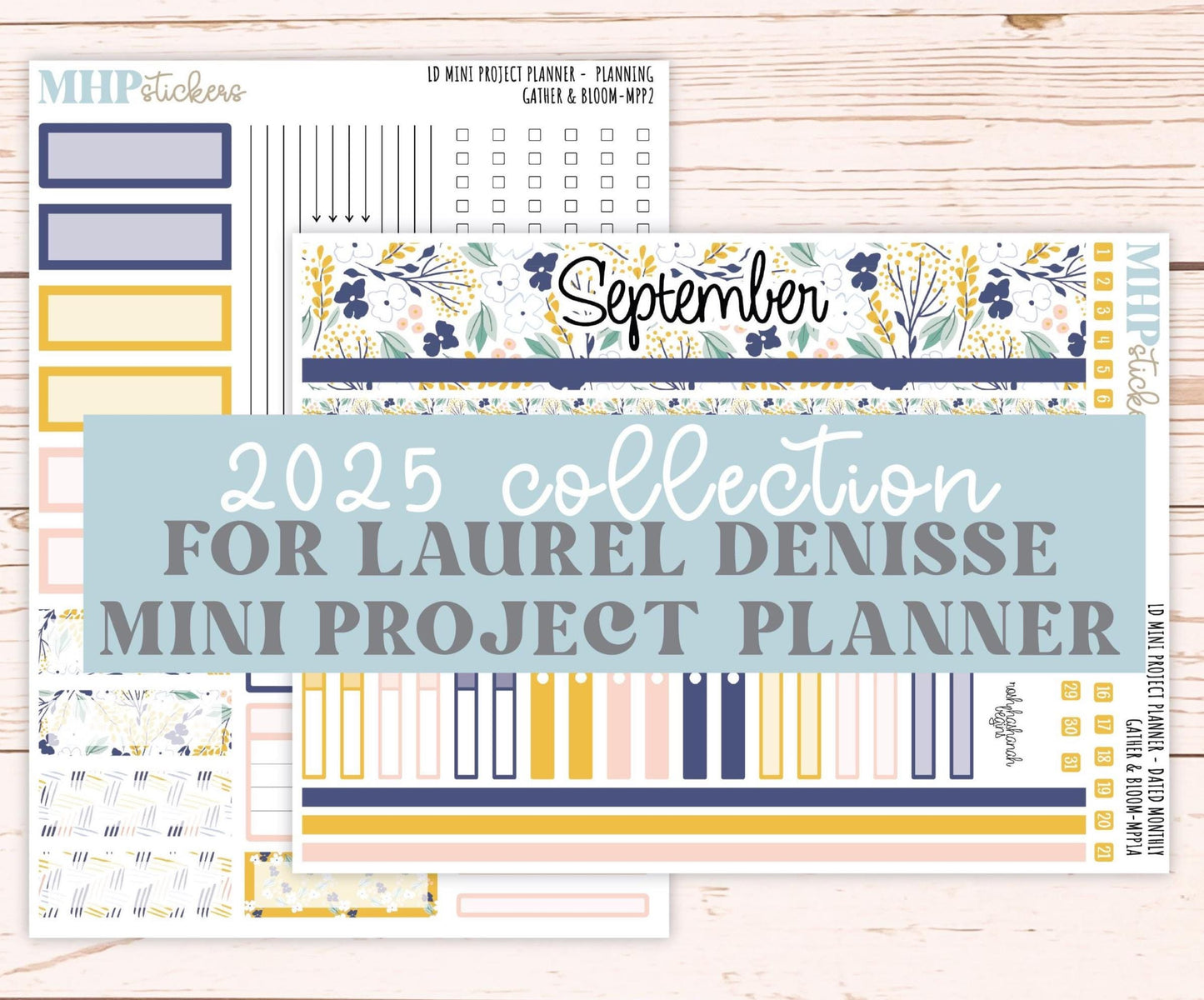 SEPTEMBER 2025 Stickers for The Rose Small Laurel Denise Planner (Formerly Mini Project Planner) "Gather and Bloom" || MPPIV