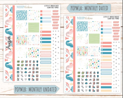 August 2025 Stickers for The Jo Laurel Denise Planner (Formerly Pop-Up Planner) "Island Vibes" || POPIV