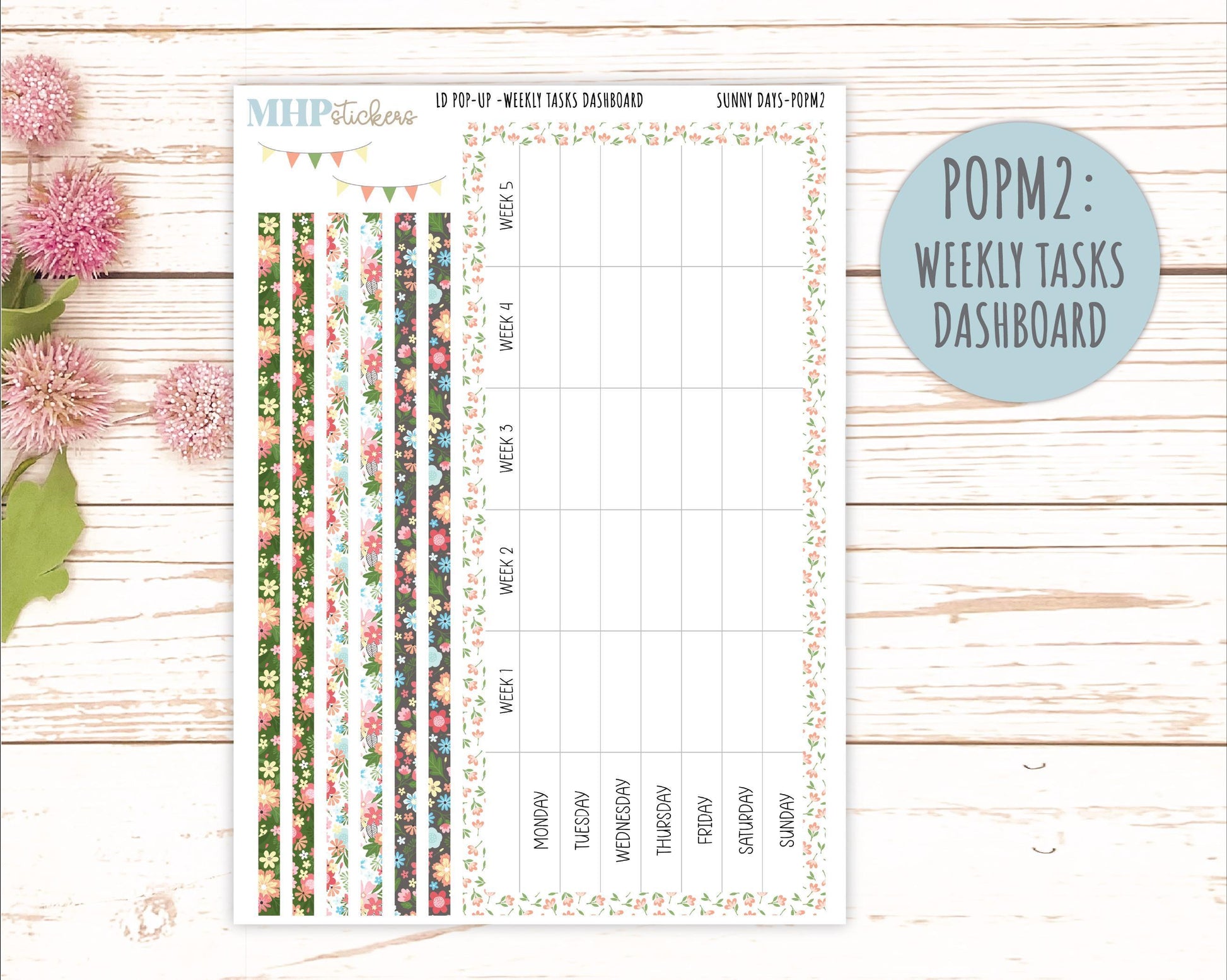 August 2025 Stickers for The Jo Laurel Denise Planner (Formerly Pop-Up Planner) "Sunny Days" || POPIV