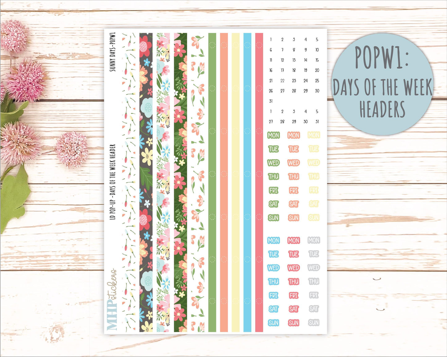 August 2025 Stickers for The Jo Laurel Denise Planner (Formerly Pop-Up Planner) "Sunny Days" || POPIV