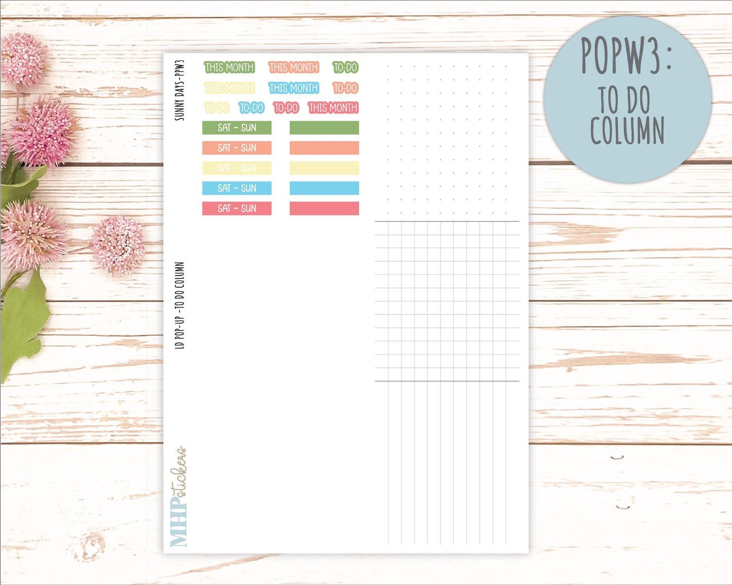 August 2025 Stickers for The Jo Laurel Denise Planner (Formerly Pop-Up Planner) "Sunny Days" || POPIV