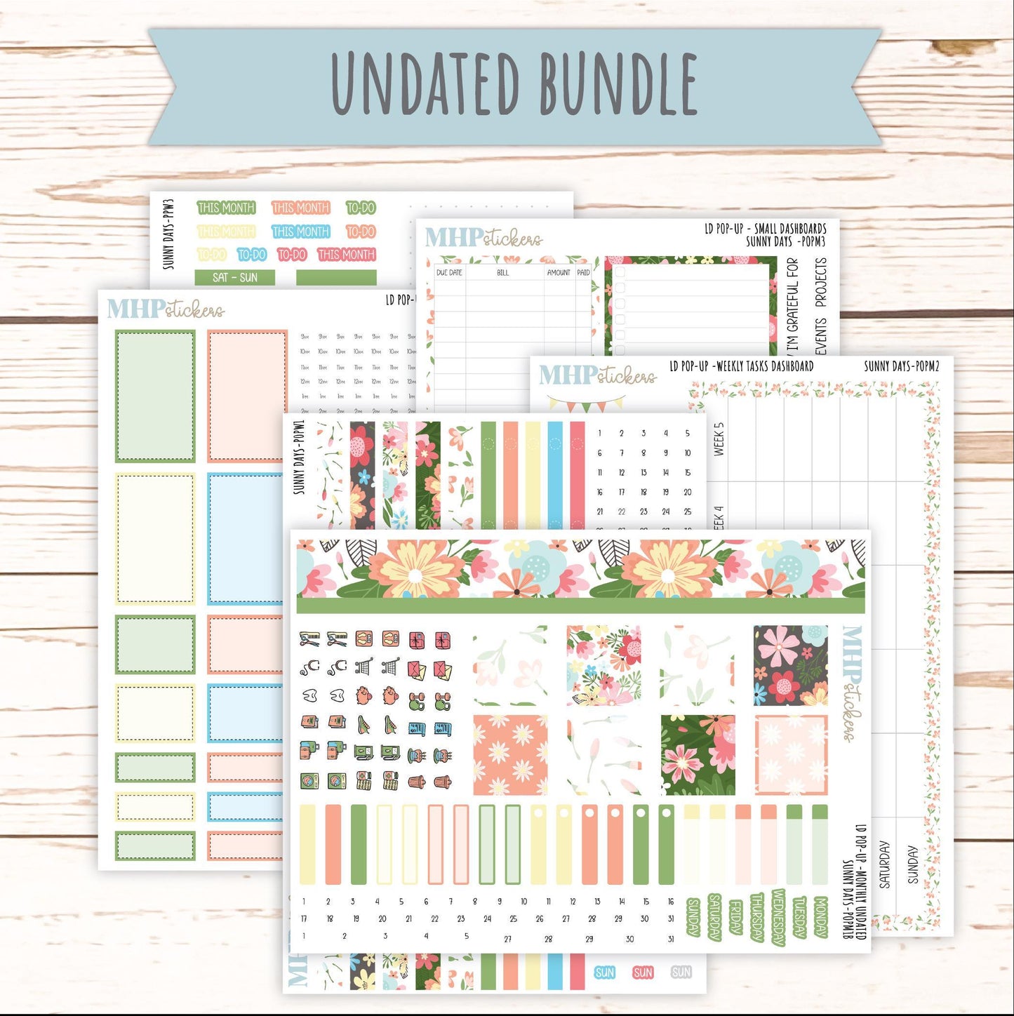 August 2025 Stickers for The Jo Laurel Denise Planner (Formerly Pop-Up Planner) "Sunny Days" || POPIV