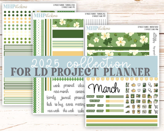 MARCH Stickers for The Rose Large Laurel Denise Planner (Formerly Project Planner) "St Patricks Flare" || PPSPF
