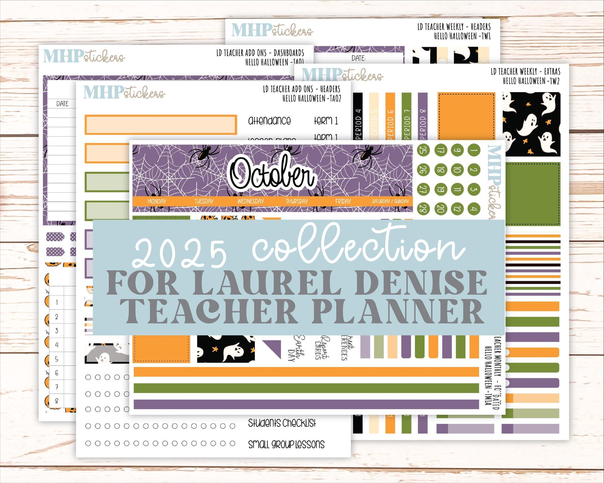 OCTOBER Stickers for The Valerie Laurel Denise Planner (Formerly Teacher Planner) "Hello Halloween" || TC