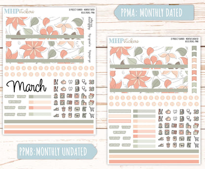 MARCH Stickers for The Rose Large Laurel Denise Planner (Formerly Project Planner) "Hello Spring" || PPHS