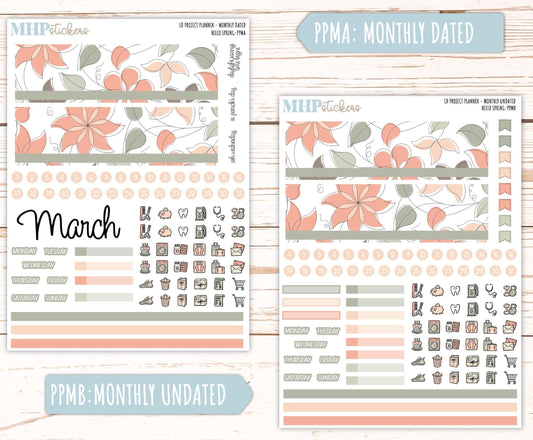 MARCH Stickers for The Rose Large Laurel Denise Planner (Formerly Project Planner) "Hello Spring" || PPHS