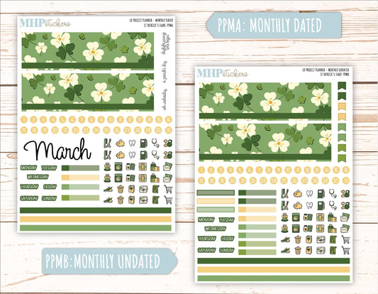 MARCH Stickers for The Rose Large Laurel Denise Planner (Formerly Project Planner) "St Patricks Flare" || PPSPF