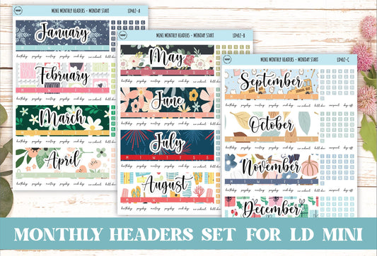Monthly Headers Set for Laurel Denise small || LD402 & LD403