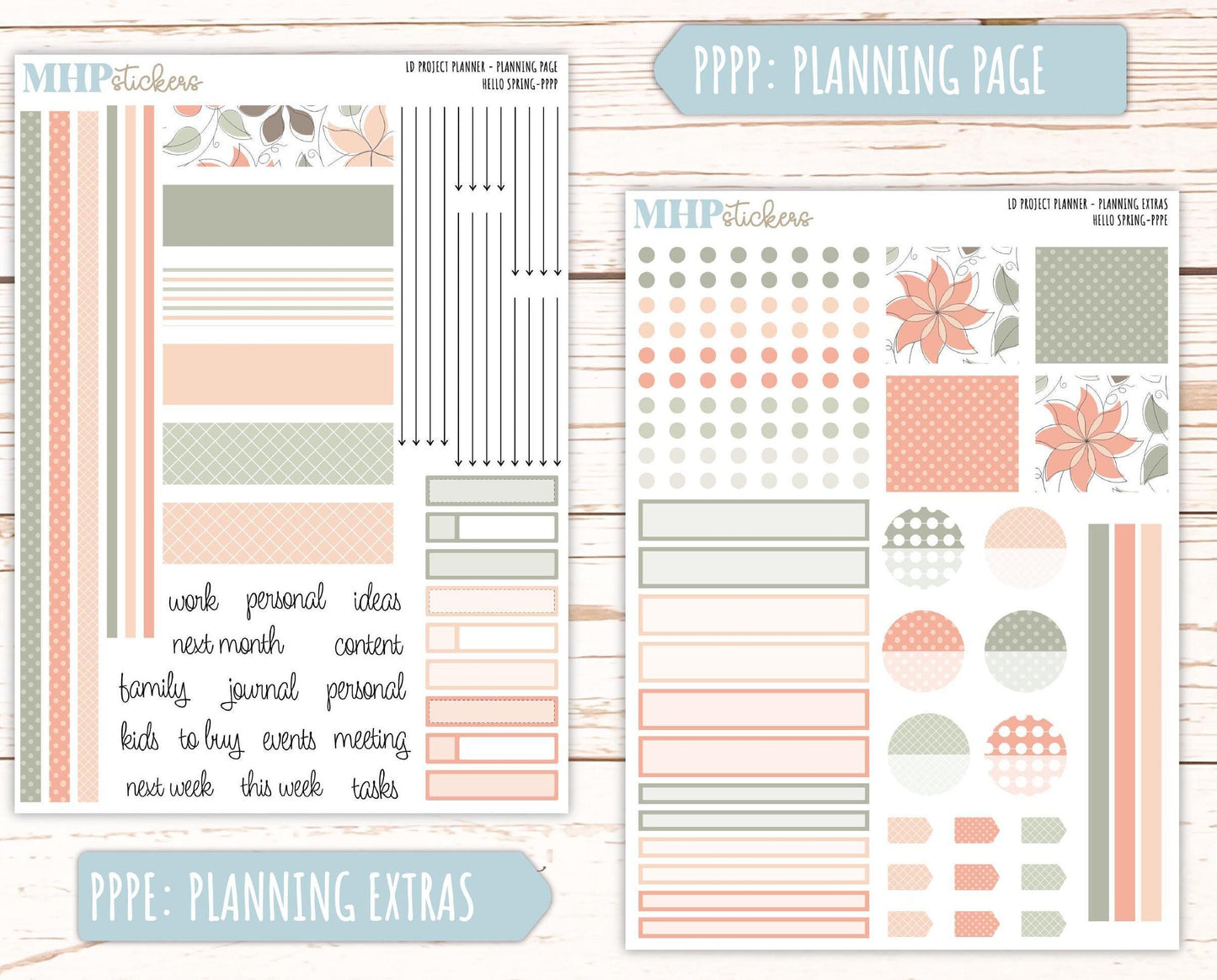 MARCH Stickers for The Rose Large Laurel Denise Planner (Formerly Project Planner) "Hello Spring" || PPHS