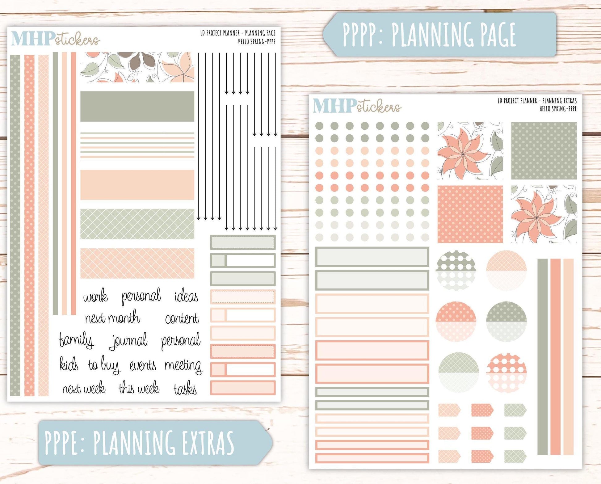 MARCH Stickers for The Rose Large Laurel Denise Planner (Formerly Project Planner) "Hello Spring" || PPHS