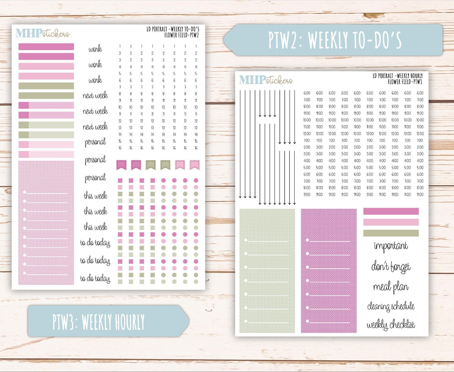 APRIL 2025 Stickers for The Scout Laurel Denise Planner (formerly Portrait Planner). "Flower Field" || PTFF