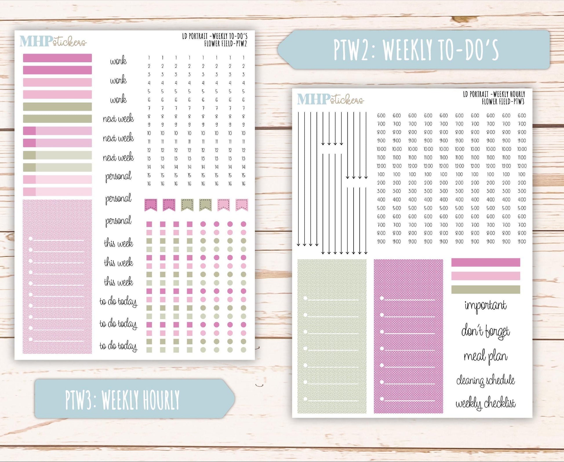 APRIL 2025 Stickers for The Scout Laurel Denise Planner (formerly Portrait Planner). "Flower Field" || PTFF