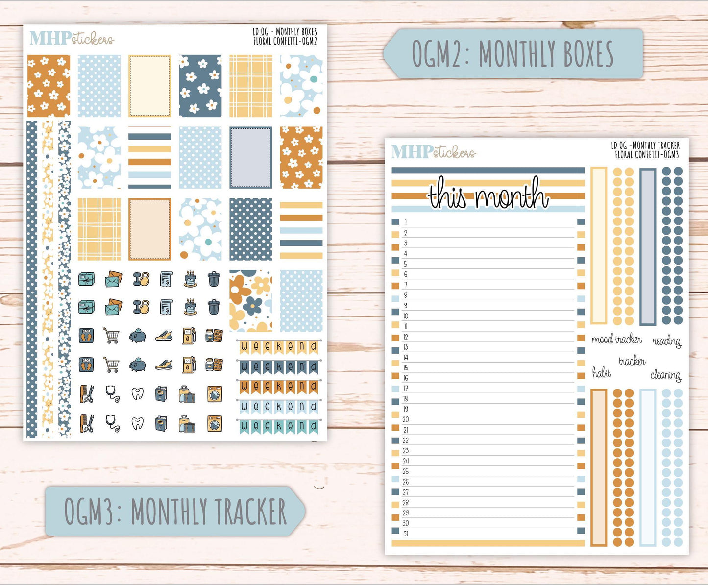 JUNE 2025 Stickers for Large size Horizontal & Vertical Laurel Denise Planners. (Formerly Original Size) "Floral Confetti" || OGFC