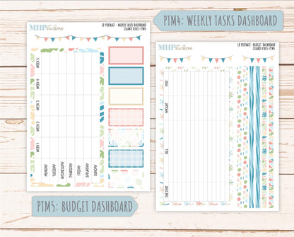 AUGUST 2025 Stickers for The Scout Laurel Denise Planner (formerly Portrait Planner). "Island Vibes" || PTIV