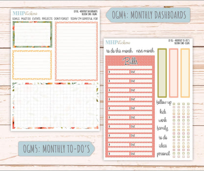JUNE 2025 Stickers for Large size Horizontal & Vertical Laurel Denise Planner. (Formerly Original or Standar Size) "Bloom Time" || OGBT