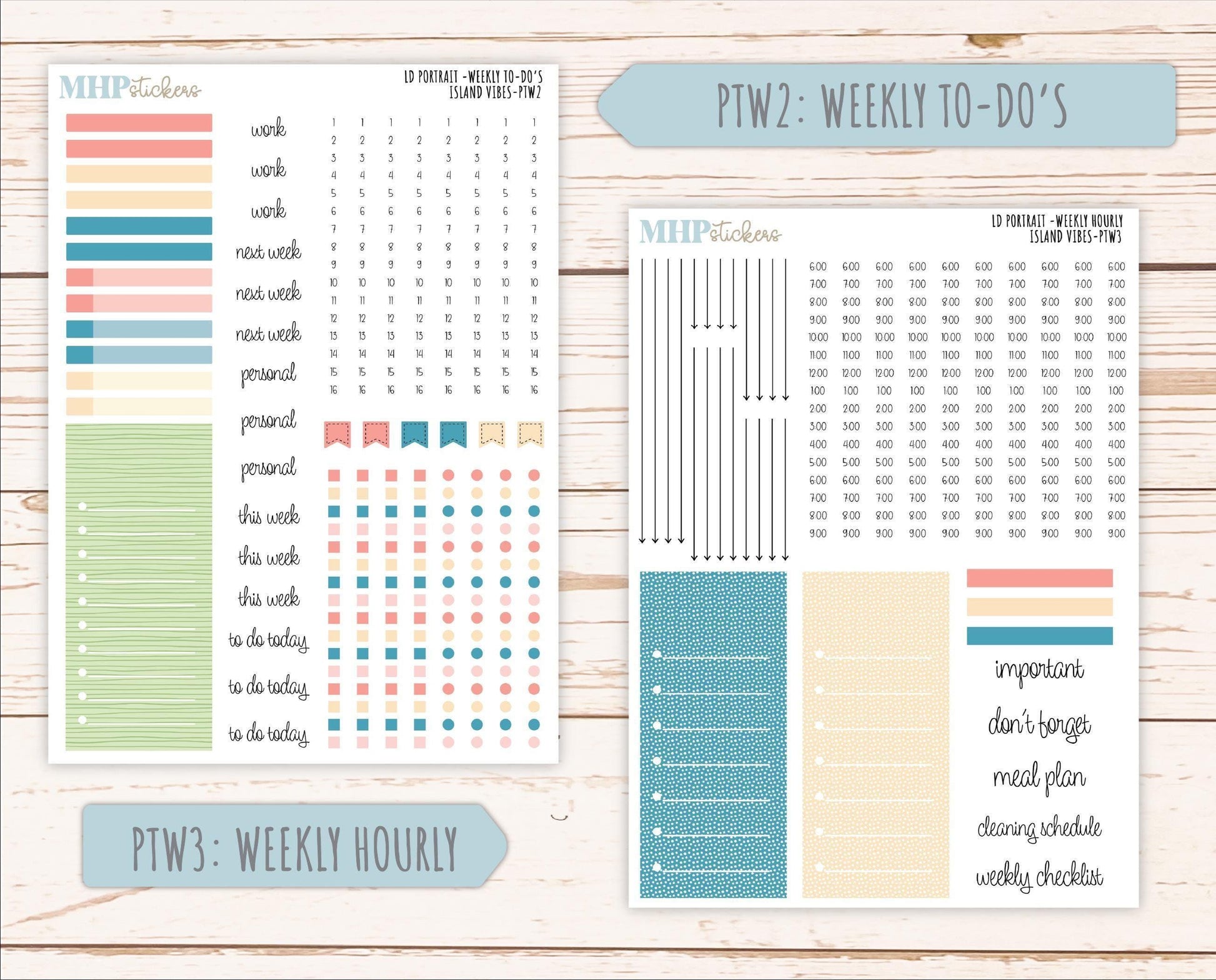 AUGUST 2025 Stickers for The Scout Laurel Denise Planner (formerly Portrait Planner). "Island Vibes" || PTIV